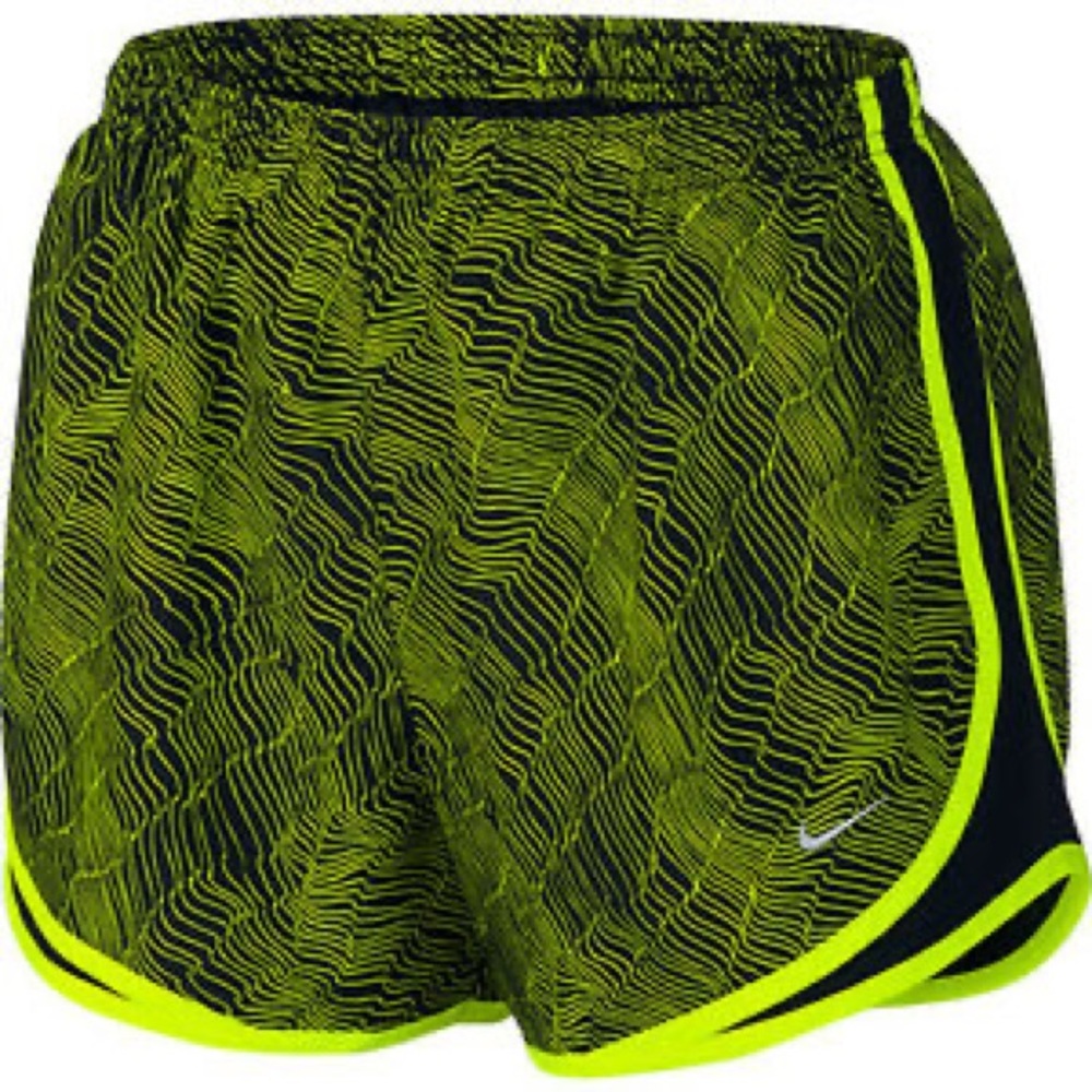 Nike Womens DRI-FIT Dry Tempo Running Shorts - Neon Yellow and Purple- Brand New